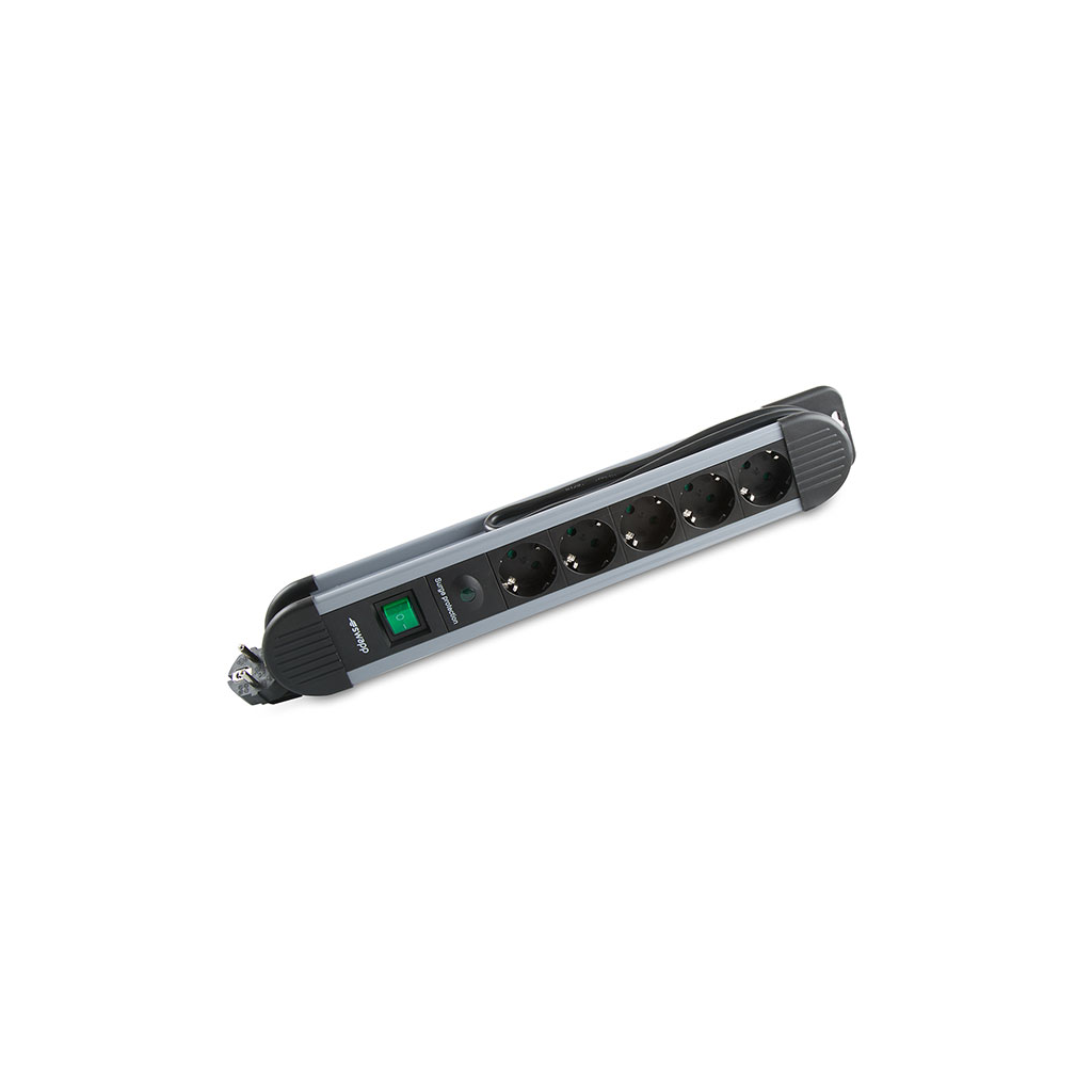 S-LINK Swapp SPGKS05, 5 Soket, Akım Korumalı Priz, 1.5Mt Kablo, 900 Joule (Gri) %100 Bakır