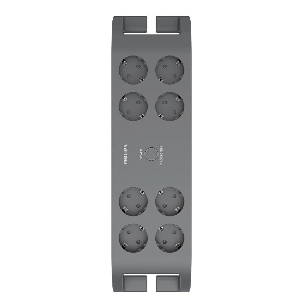 PHILIPS SPN3180A/62, 8 Soket, Akım Korumalı Priz, 900 Joules, 2Mt Kablo, (Gri)