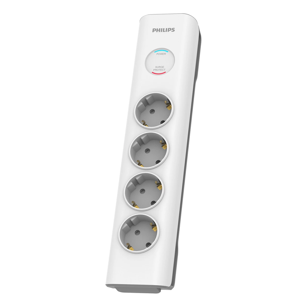 PHILIPS SPN7040WA/62, 4 Soket, Akım Korumalı Priz, 2Mt Kablo, (Beyaz)