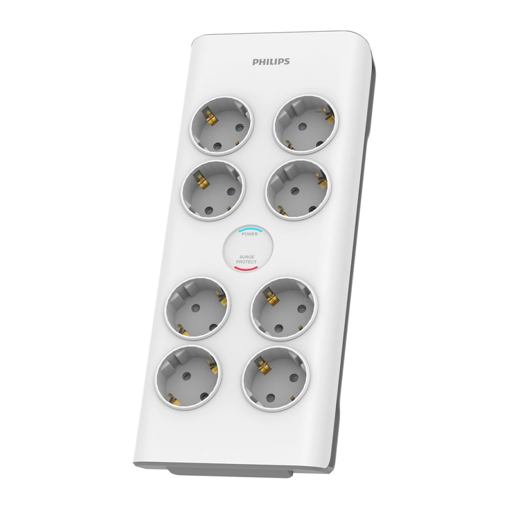 PHILIPS SPN7080WA/62, 8 Soket, Akım Korumalı Priz, 2Mt Kablo, (Beyaz)