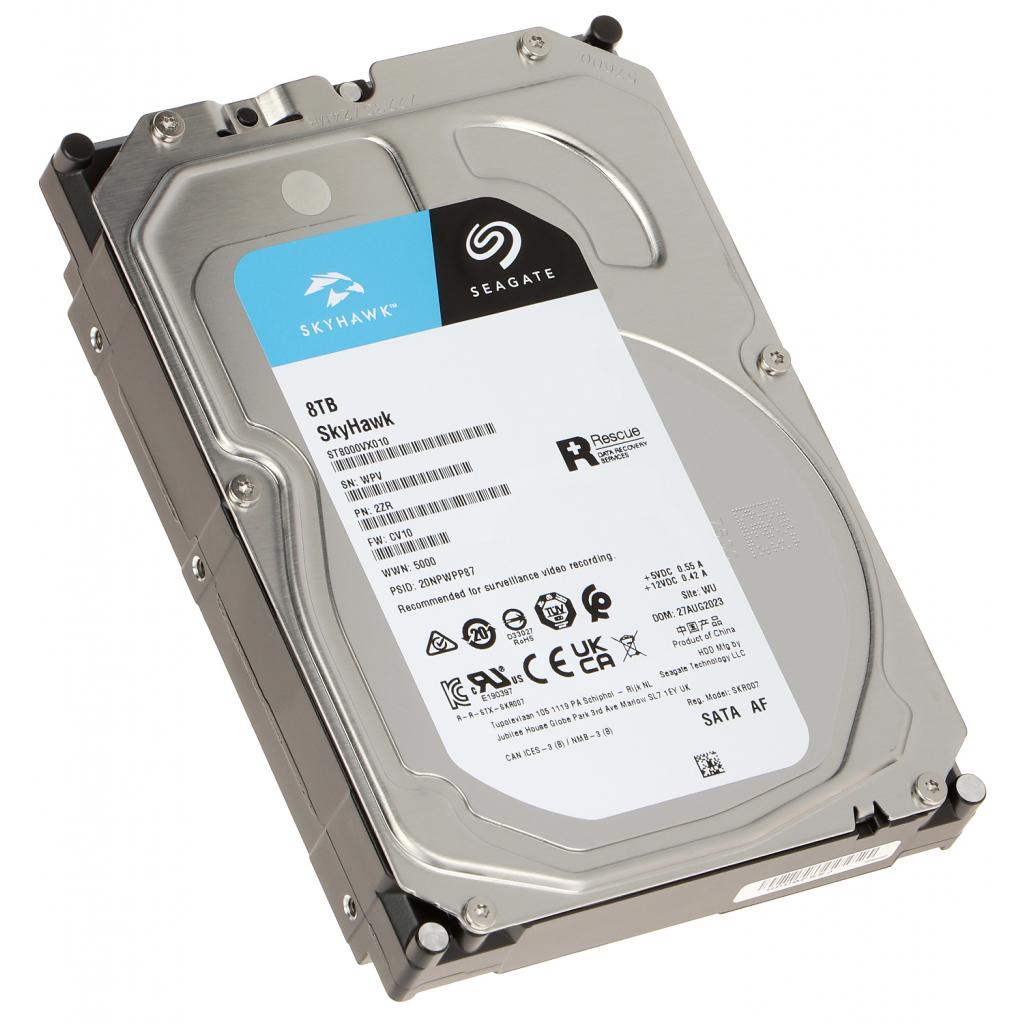 SEAGATE SKYHAWK, ST8000VX010, 3.5&quot;, 8TB, 256Mb, 5400Rpm, Güvenlik, HDD