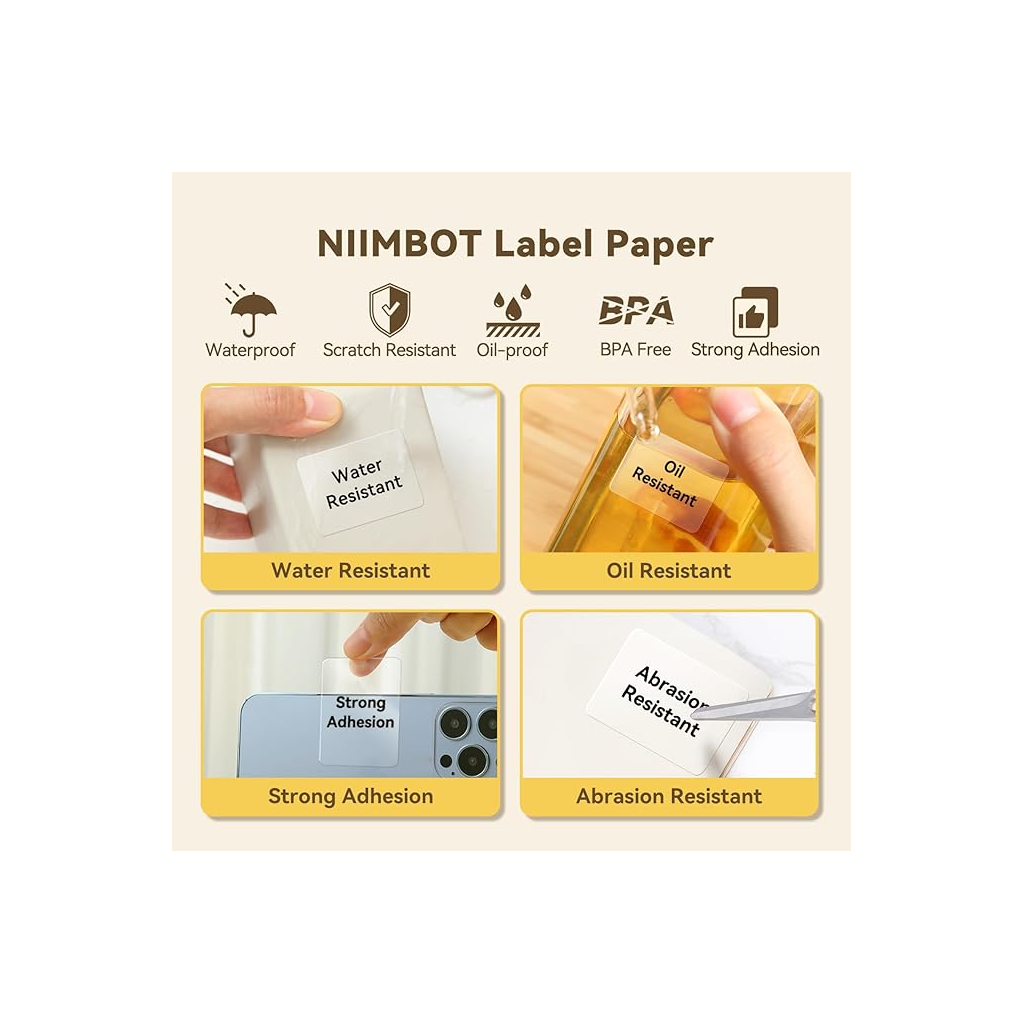 NIIMBOT T40 Etiket 40mm x 30mm 230 adet Beyaz  (B1,B21S,B3S)