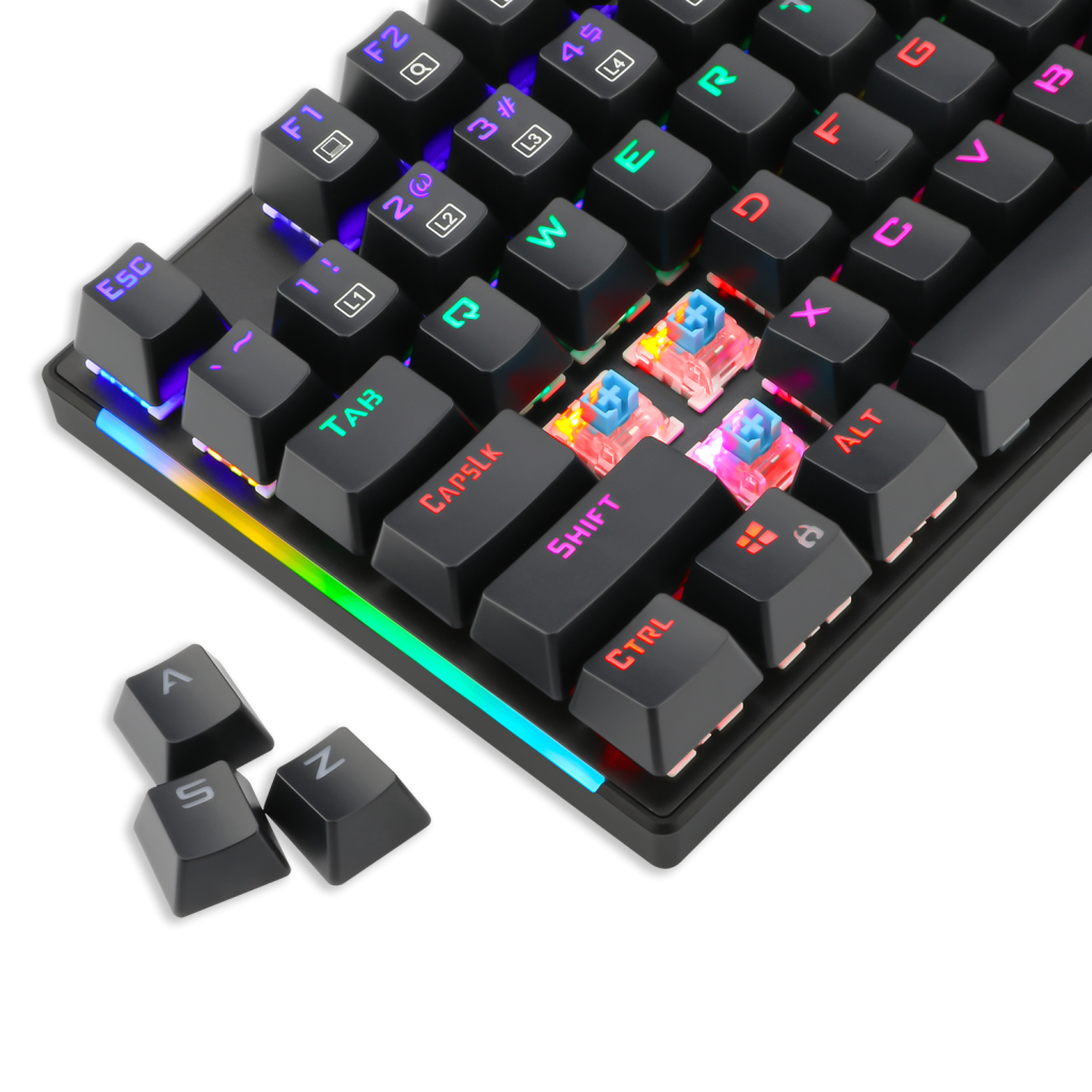 T-DAGGER NAXOS, T-TGK310, USB Kablolu, Türkçe Q, Rainbow RGB, Mechanical, Blue Switch, Gaming Klavye (Powered By REDRAGON)