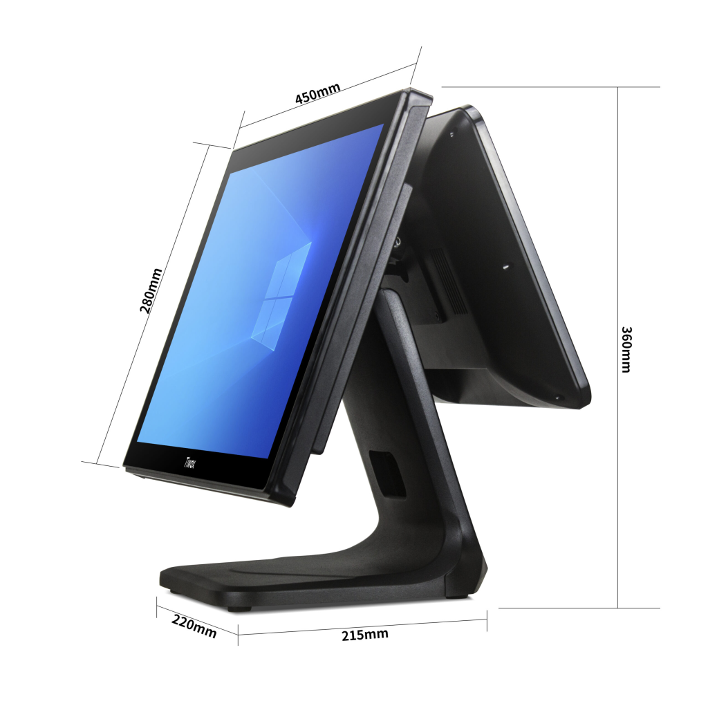 Tiwox TP-7650-D, Intel i7 5.Nesil, 18.5&quot; Ekran,  8GB Ram, 128GB M.2 SSD, Endüstriyel, Dokunmatik Pos PC (çift ekran)