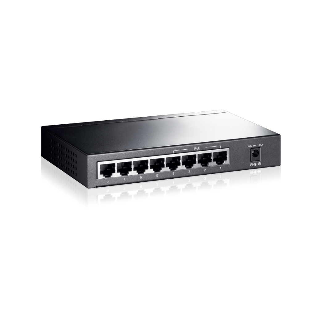 TP-LINK TL-SG1008P, 8 Port, GigaBit, Metal Kasa, 4 Port PoE, 55W, Yönetilemez, Masaüstü Switch