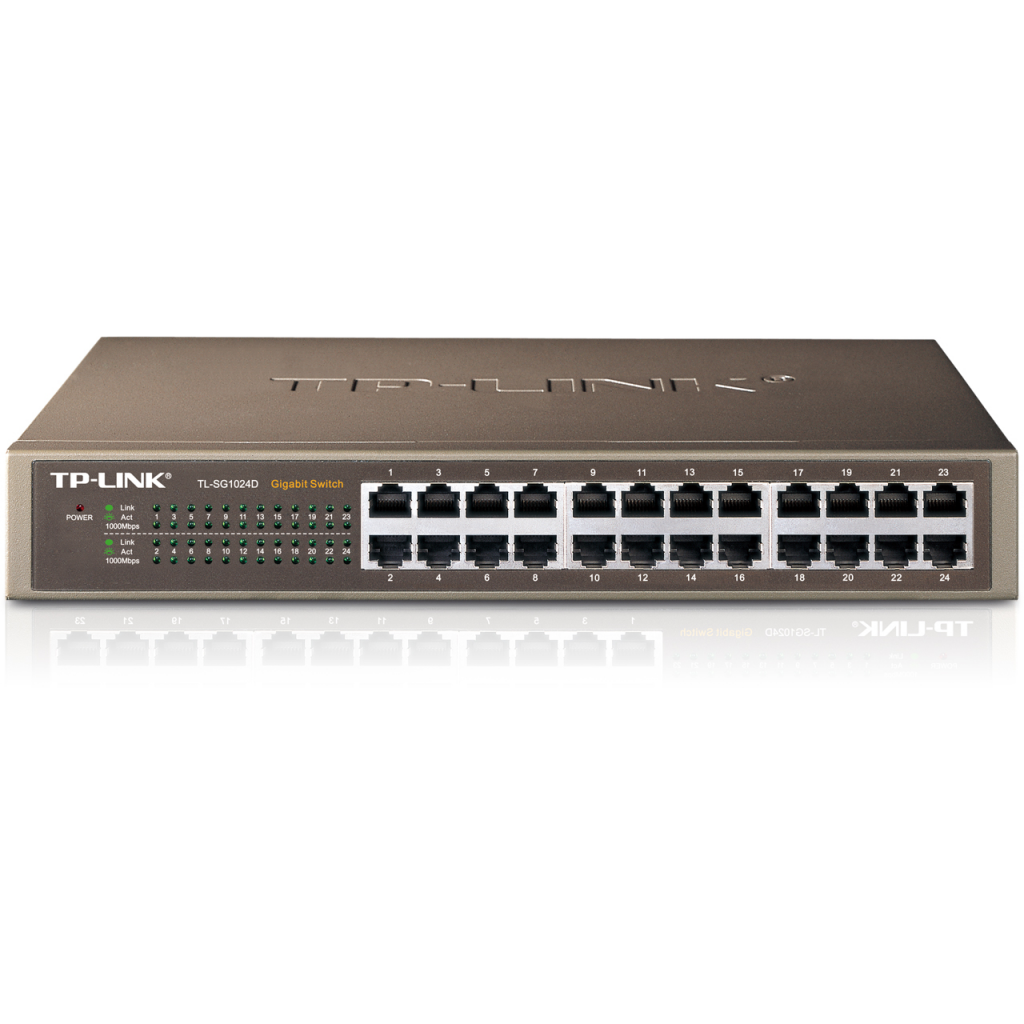 TP-LINK TL-SG1024D, 24 Port, GigaBit, Metal Kasa, Yönetilemez, Rackmount Switch