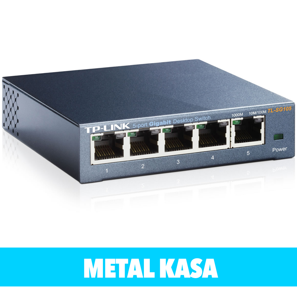 TP-LINK TL-SG105, 5 Port, GigaBit, Metal Kasa, Yönetilemez, Masaüstü Switch