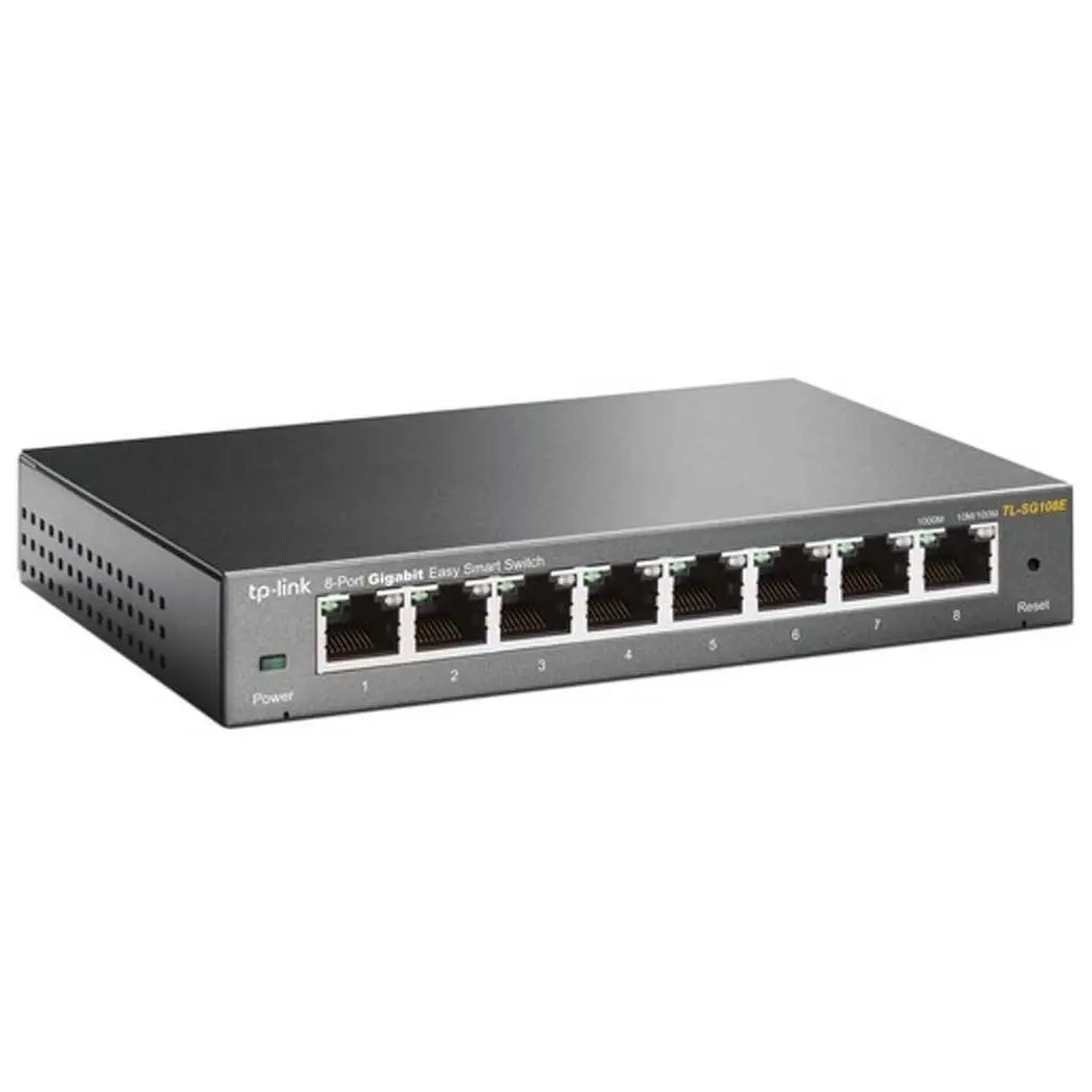 TP-LINK TL-SG108E, 8 Port, GigaBit, Metal Kasa, Easy Smart, Yönetilebilir, Masaüstü Switch