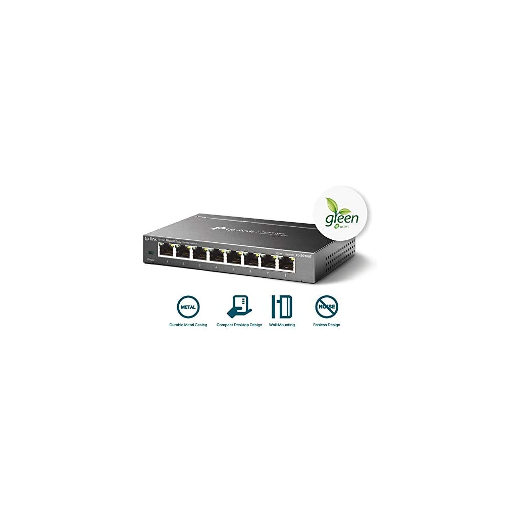 TP-LINK TL-SG108E, 8 Port, GigaBit, Metal Kasa, Easy Smart, Yönetilebilir, Masaüstü Switch