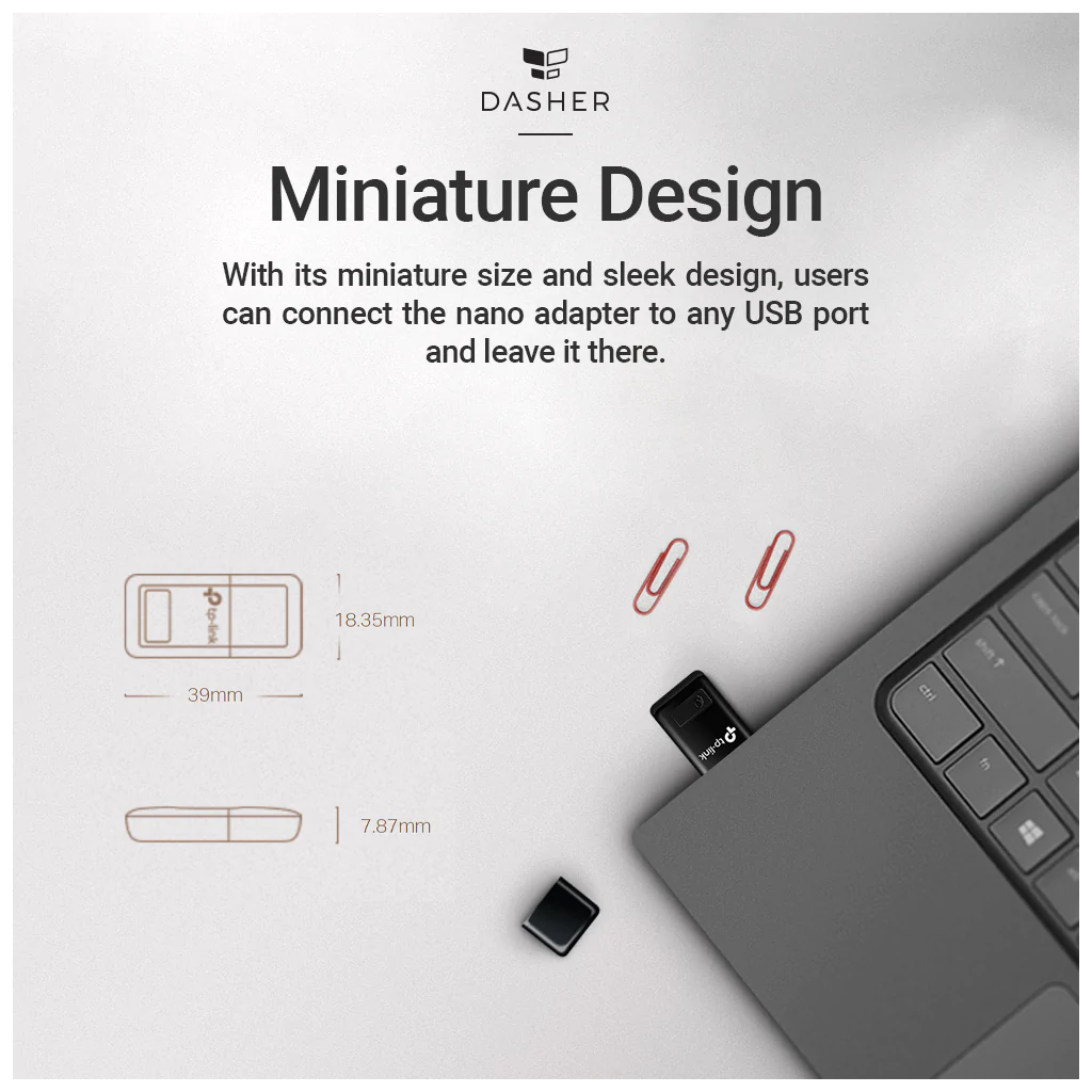 TP-LINK TL-WN823N, 300Mbps, 2.4Ghz, Dahili Anten, Mini Tasarım, USB2.0, WIRELESS ETHERNET