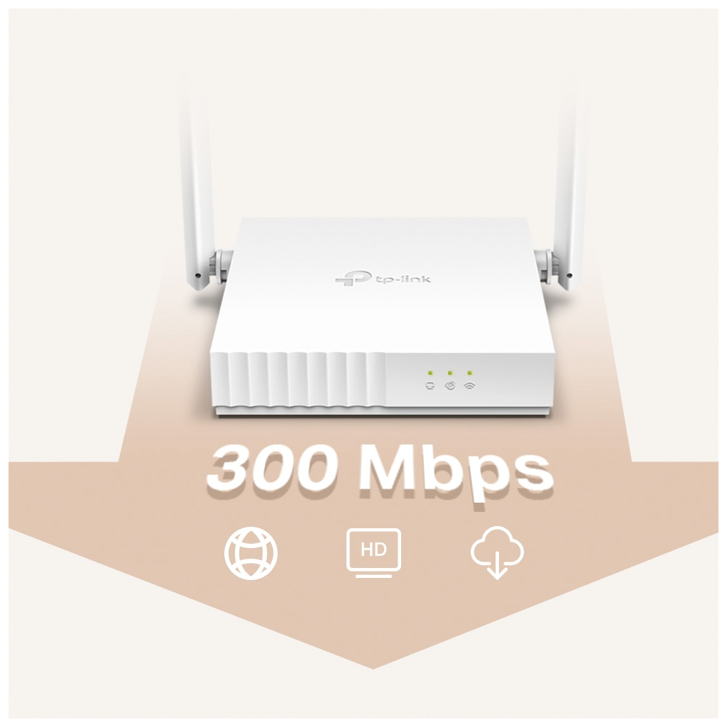 TP-LINK TL-WR820N, 3Port, 300Mbps, 2.4Ghz WiFi, Masaüstü, Megabit, Router, Access Point, Range Extender