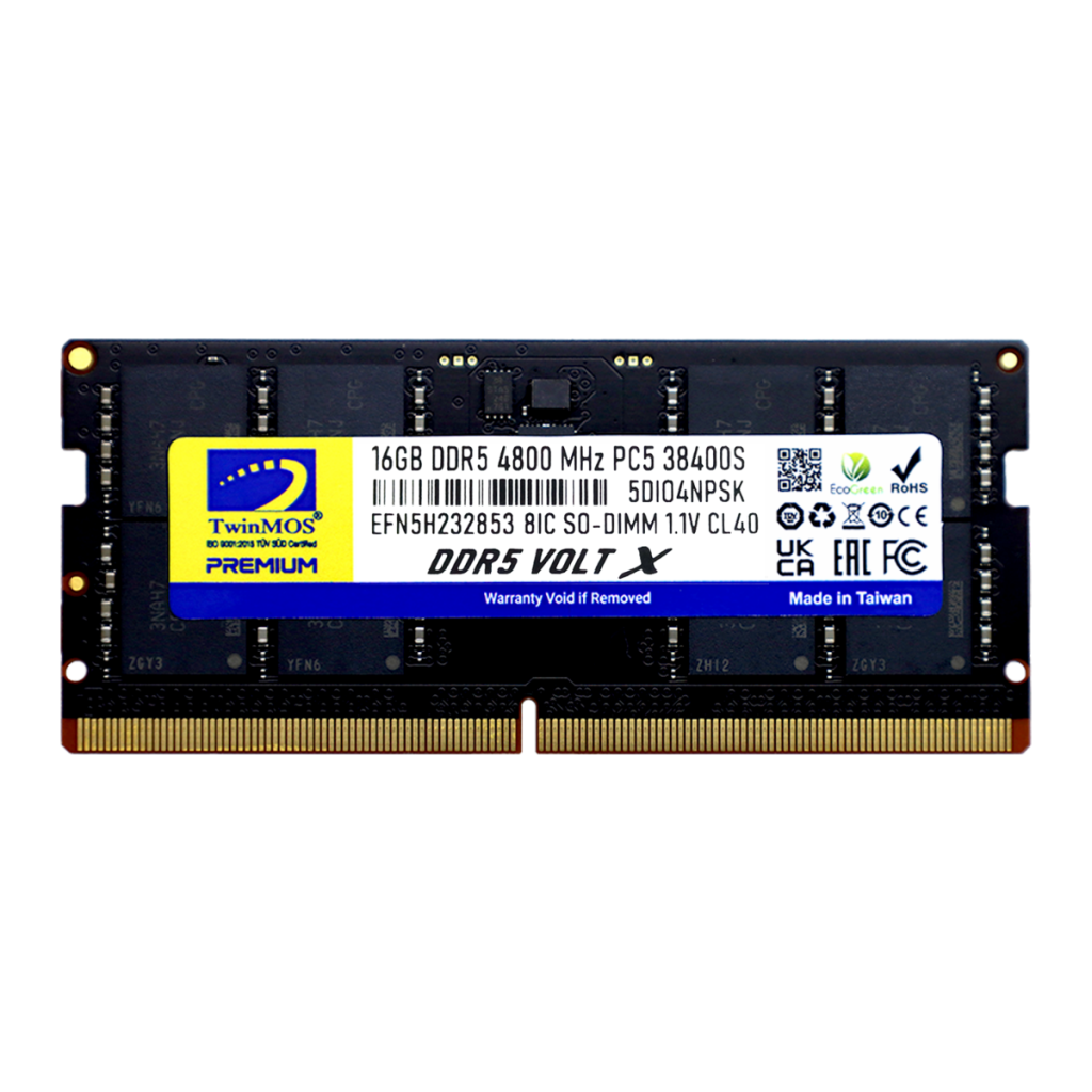 TWINMOS 16GB DDR5 4800MHZ CL40 NOTEBOOK RAM VOLT X TMD516GB4800S40