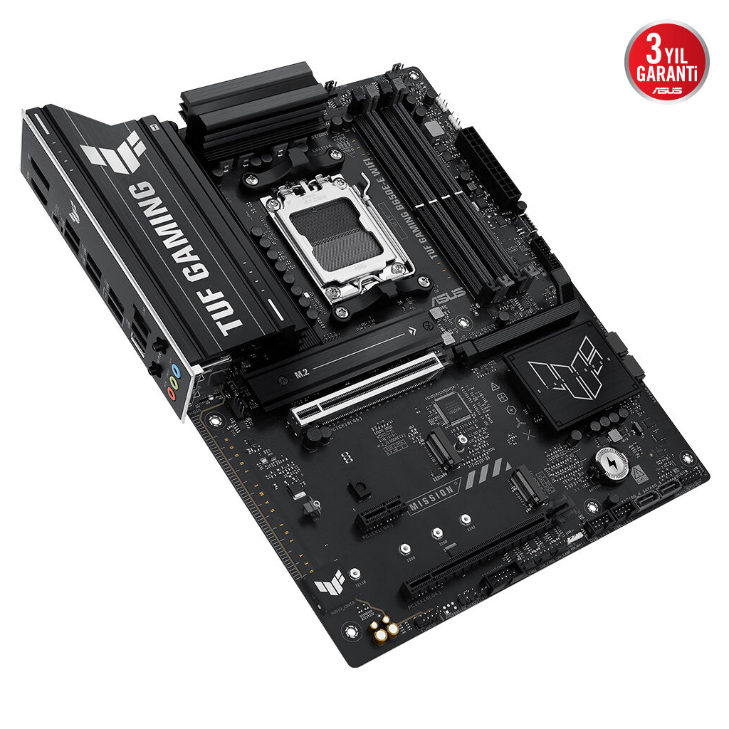 ASUS TUF GAMING B650E-E WIFI, 4xDDR5, 3xM.2, DP, HDMI, Type-C, Wi-Fi 6E, Bluetooth v5.3, AM5 Soket Gaming Anakart