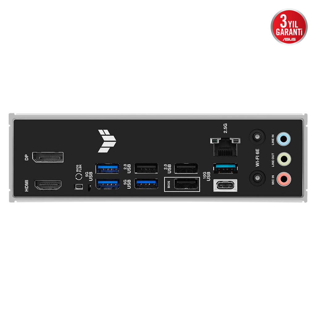 ASUS TUF GAMING B650E-E WIFI, 4xDDR5, 3xM.2, DP, HDMI, Type-C, Wi-Fi 6E, Bluetooth v5.3, AM5 Soket Gaming Anakart