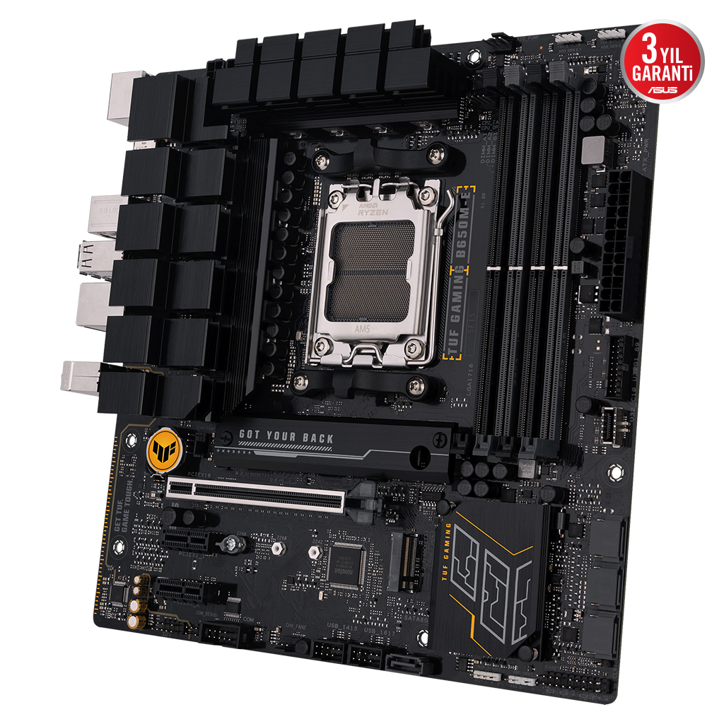 ASUS TUF GAMING B650M-E, 4xDDR5, 2x M.2, HDMI, 2xDP, Type-C, AMD Ryzen 7000 Serisi, AM5 Soket Anakart