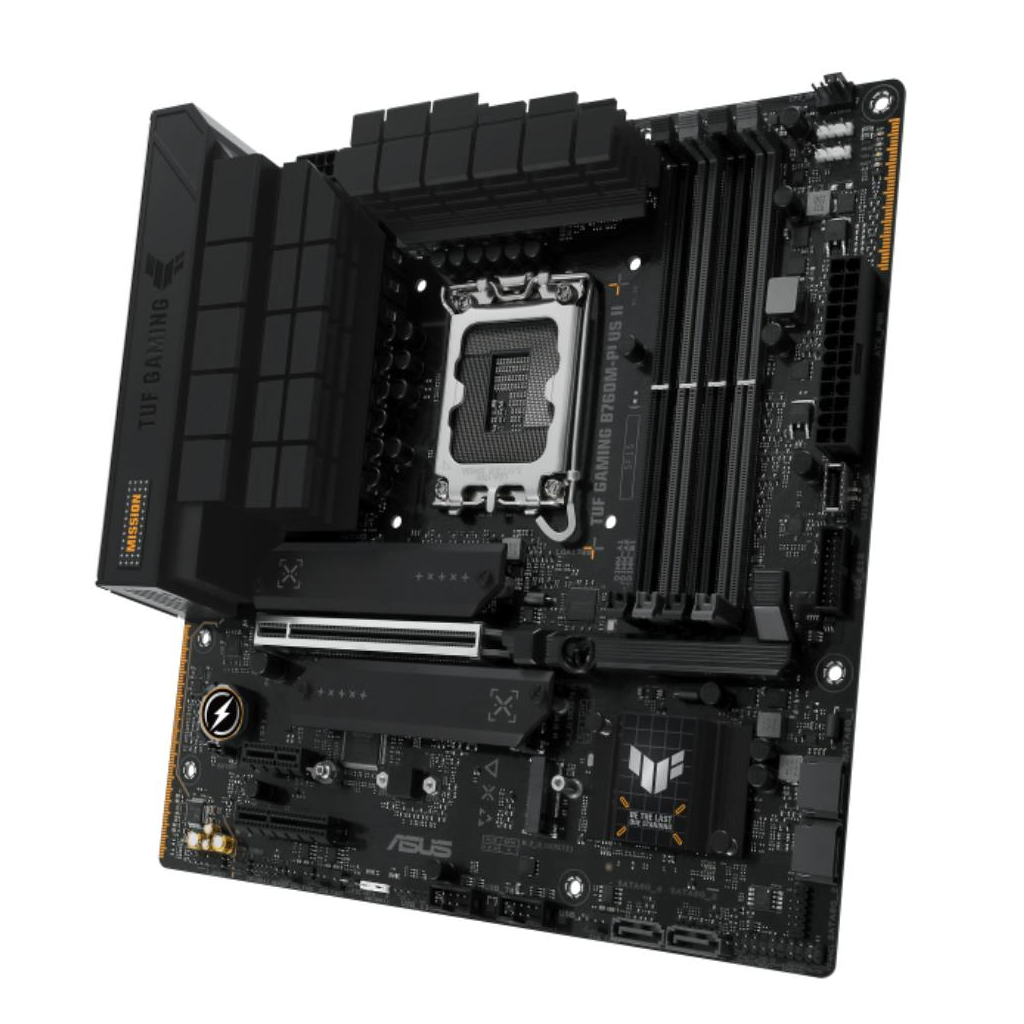 ASUS TUF GAMING B760M-PLUS II, 4xDDR5, 3x M.2, HDMI, DP, Type-C, 12-13-14.Nesil, LGA1700 Soket, GAMING Anakart