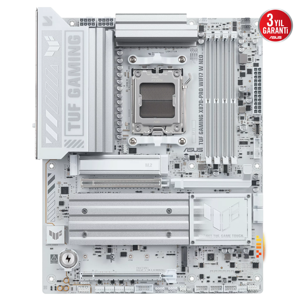 ASUS TUF GAMING B850-PRO WIFI7 W NEO, 4xDDR5, 3x M.2, HDMI, DP, Type-C, Wi-Fi 7, Bluetooth v5.4, AM5 Soket GAMING Anakart