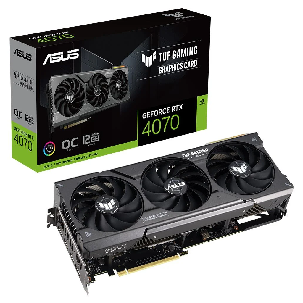 ASUS TUF-RTX4070-O12G-GAMING, 12Gb, 192Bit, GDDR6X, 1xHDMI, 3xDP GAMING Ekran Kartı