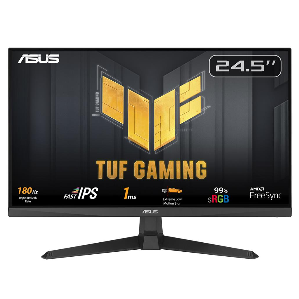 ASUS TUF GAMING VG259Q3A 24.5&quot; 1ms, 180Hz, Full HD DP, 2xHDMI, Hoparlör, Fast IPS LED, Düşük Mavi Işık, FreeSync Premium, GAMING Monitör