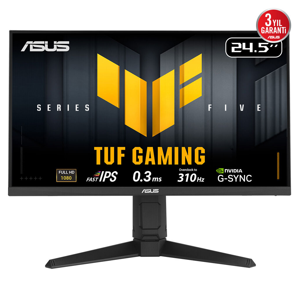 ASUS TUF GAMING VG259QMRL5A 24,5" 0.3ms, 310Hz, Full HD, DP, 2xHDMI, Hoparlör, Pivot, Fast IPS LED, ELMB Sync Premium, GAMING Monitör