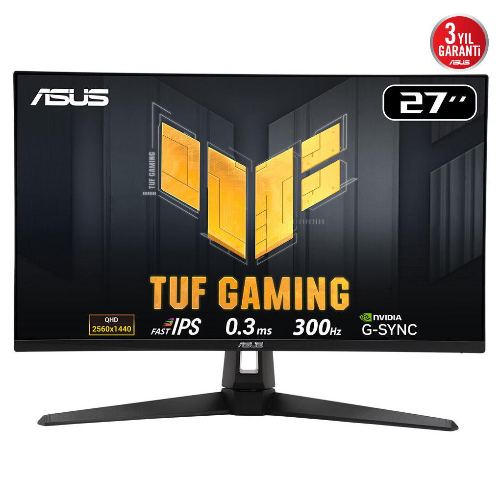ASUS TUF GAMING VG27AQM5A 27" 0.3ms, 300Hz, QHD, DP, 2xHDMI, USB, Hoparlör, Fast IPS LED, ELMB Sync Premium, GAMING Monitör