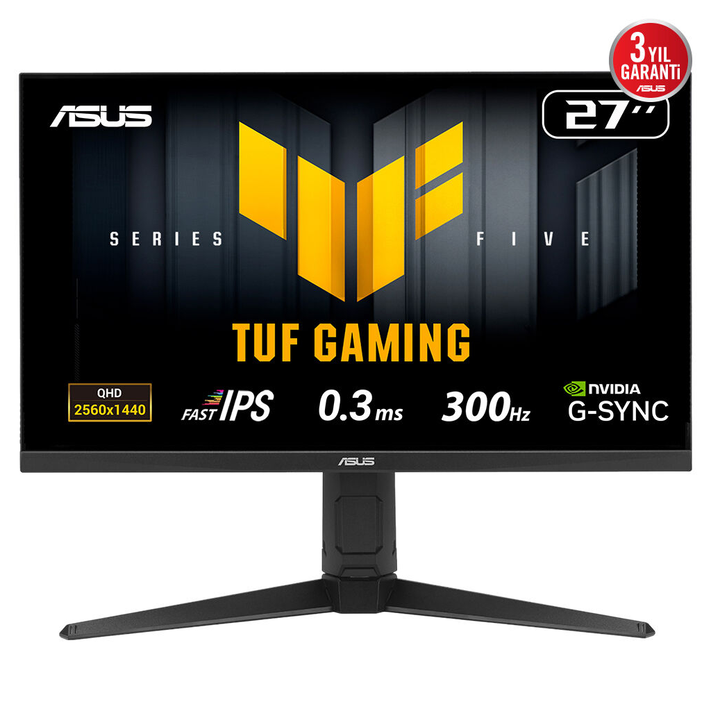 ASUS TUF GAMING VG27AQML5 27" 0.3ms, 300Hz, QHD, DP, 2xHDMI, Type-C, Fast IPS Panel, Düşük Mavi Işık, FreeSync Premium, GAMING Monitör
