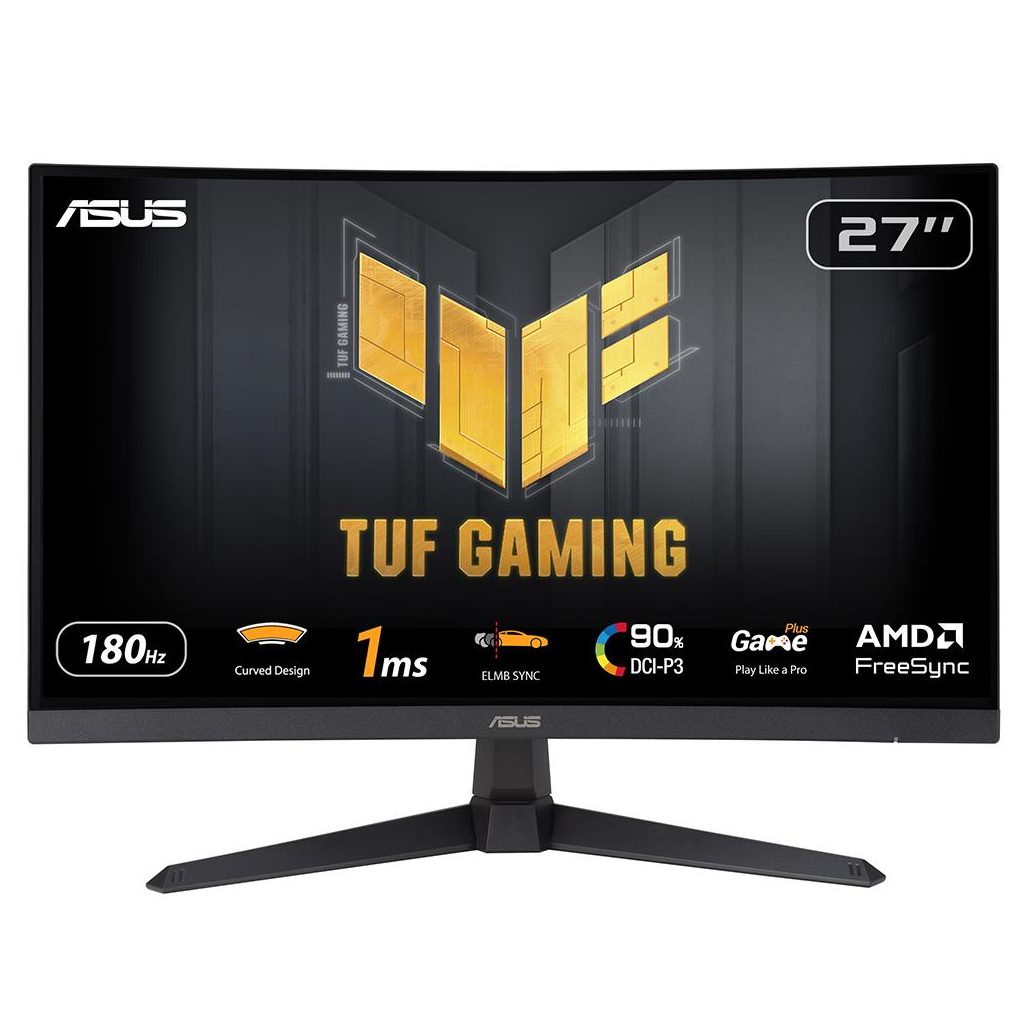 ASUS TUF GAMING VG27VQ3B 27&quot; 1ms, 180Hz, Full HD Curved, DP, 2xHDMI, Hoparlör, Fast VA Panel, Düşük Mavi Işık, FreeSync Premium, GAMING Monitör