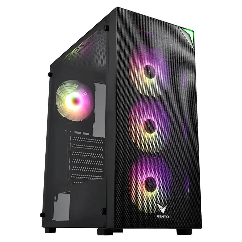 VENTO VG4200S Mid Tower, 850W 80+ Siyah, Temperli Cam, RGB, ATX GAMING KASA