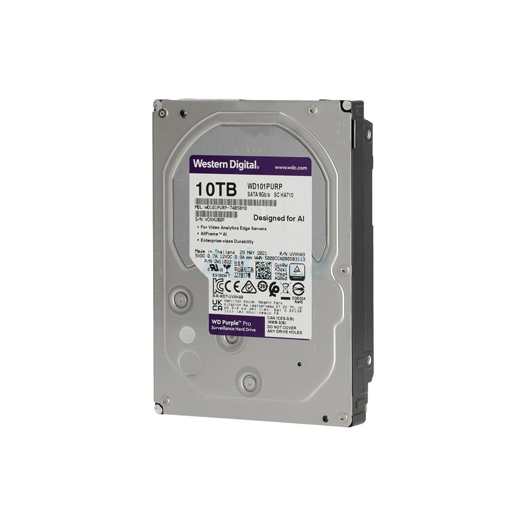 WD PURPLE WD101PURP 3,5&quot; 10TB 256mb, 7200 Rpm,  7/24 Güvenlik HDD (Türkiye Distribütörü Garantili)