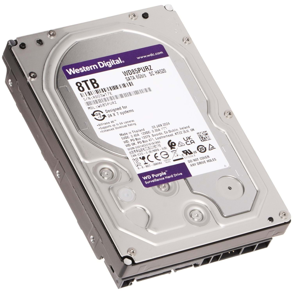 WD PURPLE, WD85PURZ, 3.5&quot;, 8TB, 256Mb, 5640 Rpm, 7/24 Güvenlik, HDD (Türkiye Distribütörü Garantili)