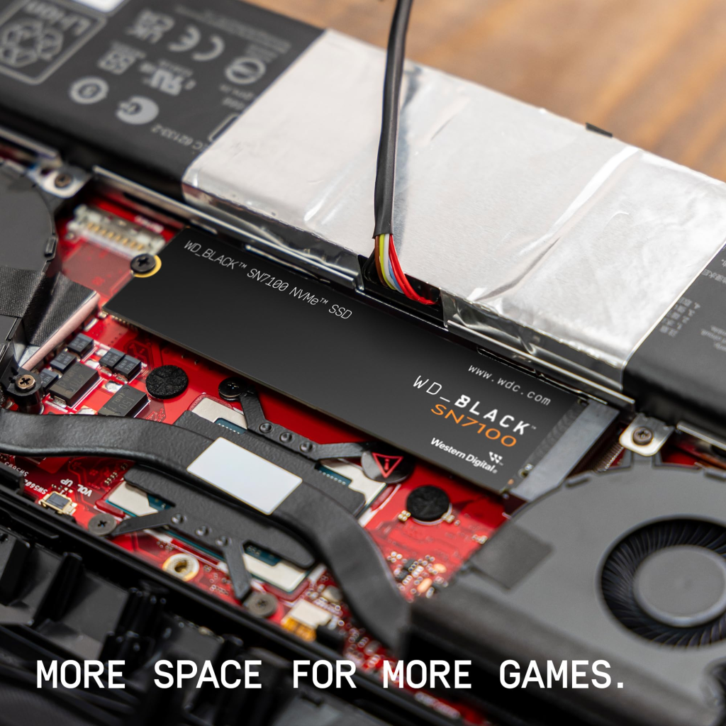WD Black SN7100, WDS100T4X0E, 1TB, 7250/6900, Gen4, NVMe PCIe M.2 2280,  SSD