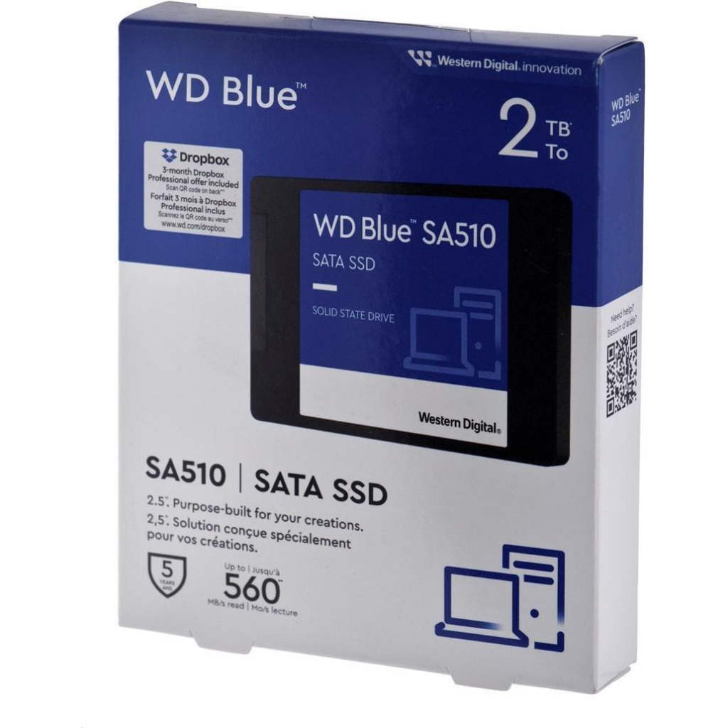 WD Blue SA510, WDS200T3B0A, 2TB, 560/510, 3D NAND, 2,5&quot; SATA, SSD